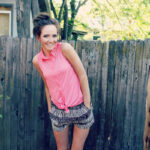 Coral Tie Top and Pattern Shorts