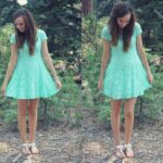 MINT LACE SKATER DRESS