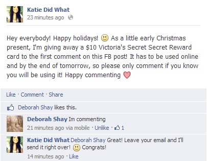 facebook giveaway