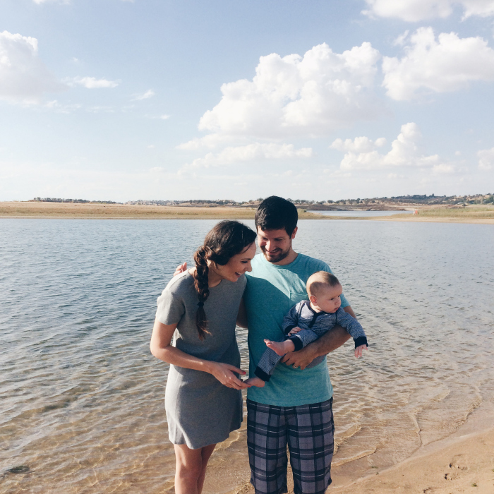 the three of us at the lake