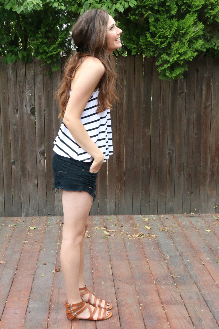 STRIPED TOP AND CUT OFFS - Katie Did What