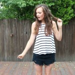 STRIPED TOP AND CUT OFFS