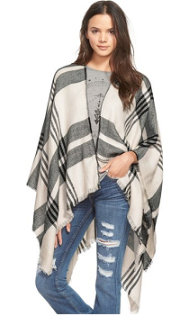 PLAID PONCHO