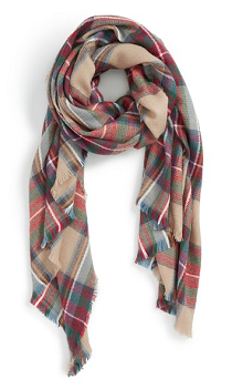 PLAID BLANKET SCARF